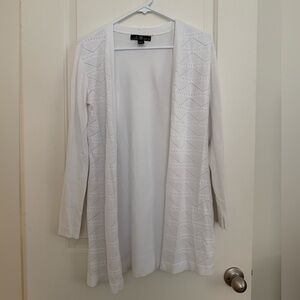 Long length white cardigan